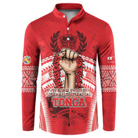 Custom Tonga Rugby Mate Ma'a Button Sweatshirt Tongan Pride Unique Style - Polynesian Pride