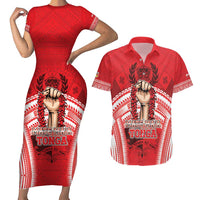 Custom Tonga Rugby Mate Ma'a Couples Matching Short Sleeve Bodycon Dress and Hawaiian Shirt Tongan Pride Unique Style - Polynesian Pride