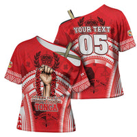 Custom Tonga Rugby Mate Ma'a Cross Shoulder Shirt Tongan Pride Unique Style - Polynesian Pride