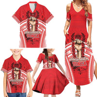 Custom Tonga Rugby Mate Ma'a Family Matching Summer Maxi Dress and Hawaiian Shirt Tongan Pride Unique Style - Polynesian Pride