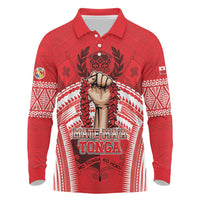 Custom Tonga Rugby Mate Ma'a Long Sleeve Polo Shirt Tongan Pride Unique Style - Polynesian Pride
