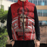 Custom Tonga Rugby Mate Ma'a Sleeveless Puffer Jacket Tongan Pride Unique Style - Polynesian Pride