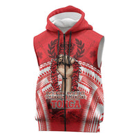 Custom Tonga Rugby Mate Ma'a Sleeveless Zip Hoodie Tongan Pride Unique Style - Polynesian Pride