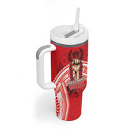 Custom Tonga Rugby Mate Ma'a Tumbler With Handle Tongan Pride Unique Style - Polynesian Pride