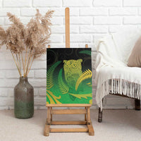 New Zealand Aotearoa Ruru Canvas Wall Art Maori Fern Art Green