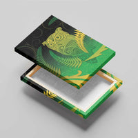 New Zealand Aotearoa Ruru Canvas Wall Art Maori Fern Art Green