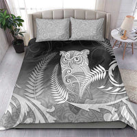 New Zealand Aotearoa Ruru Bedding Set Maori Fern Art Black