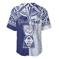 Personalised Northern Mariana Islands And Guam Baseball Jersey Latte Stone With Tribal Pattern