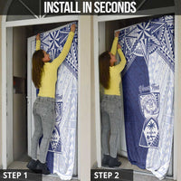 Personalised Northern Mariana Islands And Guam Door Cover Latte Stone With Tribal Pattern