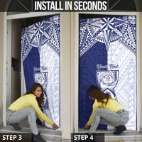 Personalised Northern Mariana Islands And Guam Door Cover Latte Stone With Tribal Pattern