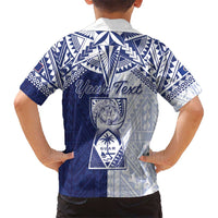 Personalised Northern Mariana Islands And Guam Family Matching Long Sleeve Bodycon Dress and Hawaiian Shirt Latte Stone With Tribal Pattern