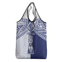 Northern Mariana Islands And Guam Grocery Bag Latte Stone With Tribal Pattern