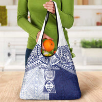 Northern Mariana Islands And Guam Grocery Bag Latte Stone With Tribal Pattern