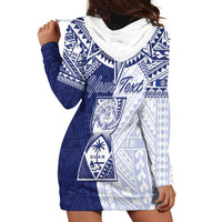Personalised Northern Mariana Islands And Guam Hoodie Dress Latte Stone With Tribal Pattern