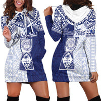 Personalised Northern Mariana Islands And Guam Hoodie Dress Latte Stone With Tribal Pattern