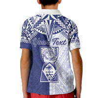 Personalised Northern Mariana Islands And Guam Kid Polo Shirt Latte Stone With Tribal Pattern