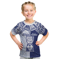 Personalised Northern Mariana Islands And Guam Kid T Shirt Latte Stone With Tribal Pattern