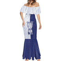 Personalised Northern Mariana Islands And Guam Mermaid Dress Latte Stone With Tribal Pattern