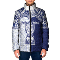 Personalised Northern Mariana Islands And Guam Padded Jacket Latte Stone With Tribal Pattern
