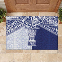 Northern Mariana Islands And Guam Rubber Doormat Latte Stone With Tribal Pattern