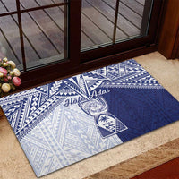 Northern Mariana Islands And Guam Rubber Doormat Latte Stone With Tribal Pattern