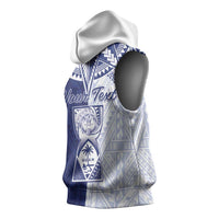 Personalised Northern Mariana Islands And Guam Sleeveless Hoodie Latte Stone With Tribal Pattern