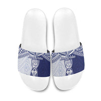 Northern Mariana Islands And Guam Slide Sandals Latte Stone With Tribal Pattern