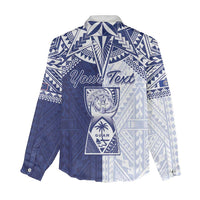 Personalised Northern Mariana Islands And Guam Women Casual Shirt Latte Stone With Tribal Pattern