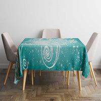 Polynesian Jellyfish Tablecloth With Plumeria Teal