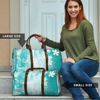 Polynesian Jellyfish Travel Bag With Plumeria Teal