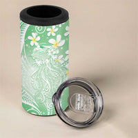 Polynesian Jellyfish 4 in 1 Can Cooler Tumbler With Plumeria Green