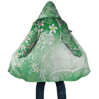 Polynesian Jellyfish Cloak With Plumeria Green