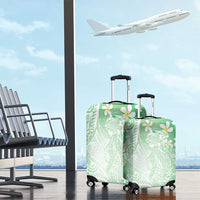 Polynesian Jellyfish Luggage Cover With Plumeria Green