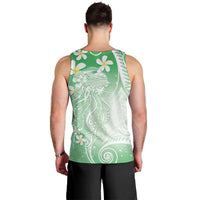 Polynesian Jellyfish Men Tank Top With Plumeria Green