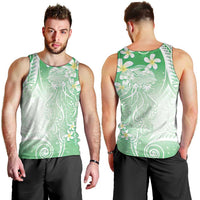 Polynesian Jellyfish Men Tank Top With Plumeria Green