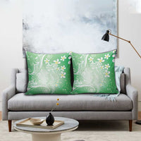 Polynesian Jellyfish Pillow Cover With Plumeria Green