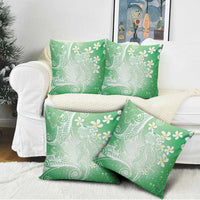 Polynesian Jellyfish Pillow Cover With Plumeria Green