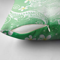 Polynesian Jellyfish Pillow Cover With Plumeria Green