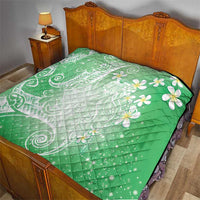 Polynesian Jellyfish Quilt With Plumeria Green