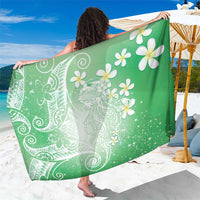 Polynesian Jellyfish Sarong With Plumeria Green