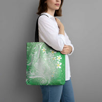 Polynesian Jellyfish Tote Bag With Plumeria Green