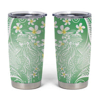 Polynesian Jellyfish Tumbler Cup With Plumeria Green