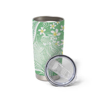 Polynesian Jellyfish Tumbler Cup With Plumeria Green