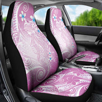 Polynesian Jellyfish Car Seat Cover With Plumeria Pink