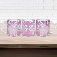 Polynesian Jellyfish Ceramic Mug With Plumeria Pink LT05 - Polynesian Pride