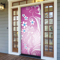 Polynesian Jellyfish Door Cover With Plumeria Pink