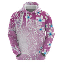 Polynesian Jellyfish Hoodie With Plumeria Pink