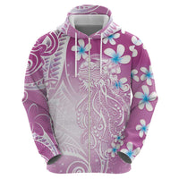 Polynesian Jellyfish Hoodie With Plumeria Pink