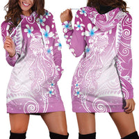 Polynesian Jellyfish Hoodie Dress With Plumeria Pink