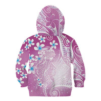 Polynesian Jellyfish Kid Hoodie With Plumeria Pink LT05 - Polynesian Pride